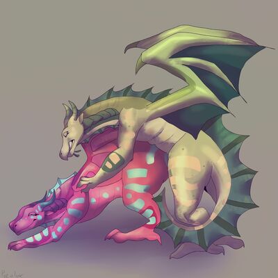 Seawing Fun (Wings_of_Fire)
art by potolok
Keywords: wings_of_fire;seawing;dragon;dragoness;male;female;feral;M/F;penis;from_behind;vaginal_penetration;potolok