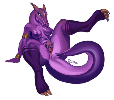 Purple Lizard
art by siyah
Keywords: lizard;female;anthro;breasts;solo;vagina;spread;siyah