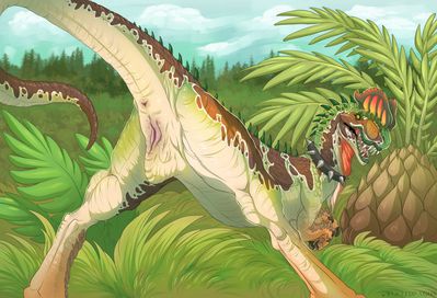 Dilophosaurus Exposed 1
art by qwertydragon
Keywords: videogame;ark_survival_evolved;dinosaur;theropod;dilophosaurus;female;feral;solo;vagina;presenting;qwertydragon