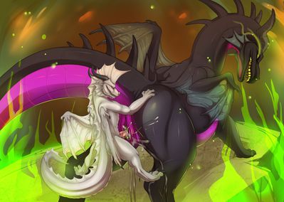 Taming Evil From Within
art by qwertydragon
Keywords: disney;maleficent;dragon;dragoness;male;female;feral;anthro;M/F;penis;from_behind;vaginal_penetration;spooge;qwertydragon