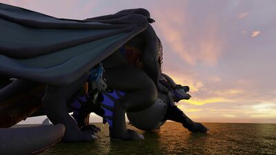 Sunset Mating
art by racf92
Keywords: dragon;dragoness;male;female;feral;M/F;penis;from_behind;vaginal_penetration;cgi;racf92