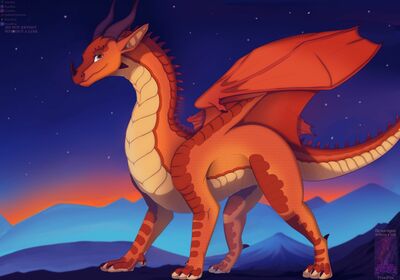 Scarlet (Wings_of_Fire)
art by radioactive_froxi
Keywords: wings_of_fire;skywing;queen_scarlet;dragoness;female;feral;solo;non-adult;radioactive_froxi