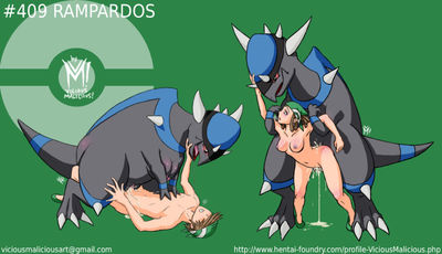 Rampardos and Trainer
art by ViciousMalicious
Keywords: beast;anime;pokemon;dinosaur;pachycephalosaurus;male;anthro;human;woman;female;M/F;penis;missionary;from_behind;vaginal_penetration;spooge;ViciousMalicious