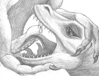 Raptor Blowjob
unknown artist
Keywords: dinosaur;theropod;raptor;male;anthro;M/M;oral;closeup;spooge