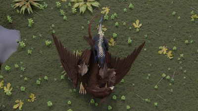 Raptor Mounting Gryphon (3/3)
art by raven555
Keywords: gryphon;dinosaur;theropod;raptor;male;feral;M/M;penis;from_behind;anal;cgi;raven555