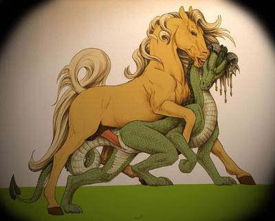 Mating
art by raven's_lore or rabin
Keywords: dragoness;furry;equine;horse;male;female;feral;M/F;penis;from_behind;vaginal_penetration;ravens_lore;rabin
