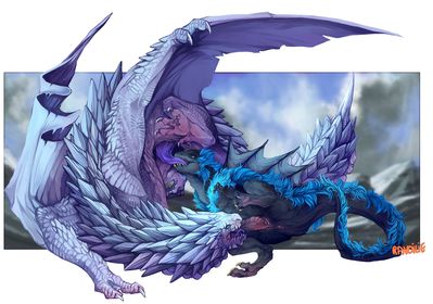 Anjanath and Bazelgeuse
art by ravoilie
Keywords: videogame;monster_hunter;dragon;wyvern;anjanath;bazelgeuse;male;feral;M/M;penis;69;oral;ravoilie