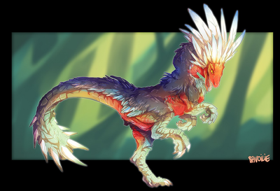Great_Maccao
art by ravoilie
Keywords: videogame;monster_hunter;bird_wyvern;great_maccao;female;feral;solo;vagina;ravoilie