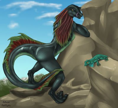 Frill Lizard
art by redraptor16
Keywords: lizard;female;anthro;solo;redraptor16