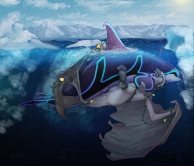 Orca and Phinvern
art by redraptor16
Keywords: dragoness;wyvern;furry;cetacean;orca;dolphin;hybrid;male;female;feral;M/F;penis;missionary;vaginal_penetration;redraptor16