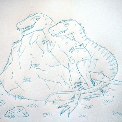 Rex Mating
unknown artist
Keywords: dinosaur;theropod;tyrannosaurus_rex;trex;male;female;anthro;M/F;from_behind;suggestive