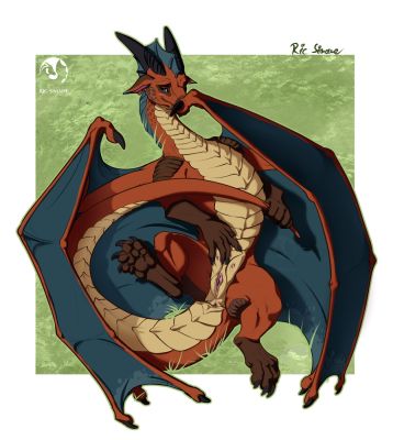 Why So Shy?
art by RicSimane
Keywords: dragoness;female;feral;solo;vagina;presenting;RicSimane