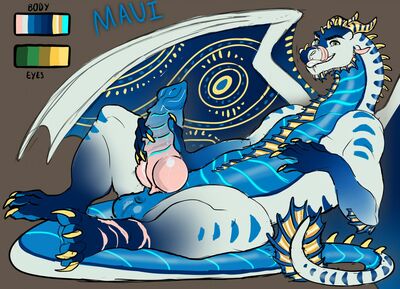 Maui Reference (Wings_of_Fire)
art by rippletheness
Keywords: wings_of_fire;icewing;seawing;hybrid;dragon;male;feral;solo;penis;masturbation;reference;rippletheness