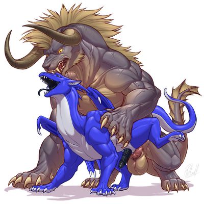 Firon x Behemoth
art by rollwulf
Keywords: dragon;male;feral;M/M;penis;from_behind;anal;spooge;rollwulf