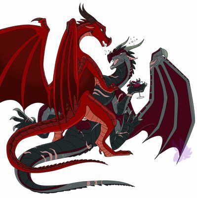 Queen_Ruby and Qrow (Wings_of_Fire)
art by ronoae
Keywords: wings_of_fire;skywing;queen_ruby;dragon;dragoness;male;female;feral;M/F;penis;cowgirl;vaginal_penetration;spooge;ronoae