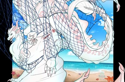 FeeshNets
art by RowanStarJinx
Keywords: dragoness;female;feral;solo;bondage;vagina;bondage;beach;RowanStarJinx