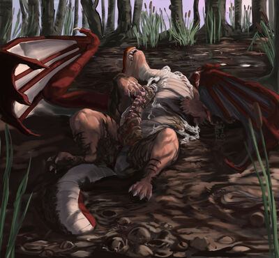Bayou Mudwing 2 (Wings_of_Fire)
art by rubikon
Keywords: wings_of_fire;mudwing;dragon;male;feral;solo;penis;masturbation;spooge;rubikon