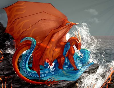 Messy Seawing Breeding (Wings_of_Fire)
art by Ruhh-roh
Keywords: wings_of_fire;seawing;dragon;dragoness;male;female;feral;M/F;penis;missionary;vaginal_penetration;Ruhh-roh