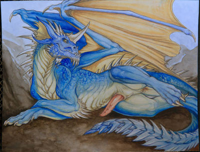 Blue Dragon 
art by rukis
Keywords: dungeons_and_dragons;blue_dragon;dragon;male;feral;solo;penis;rukis