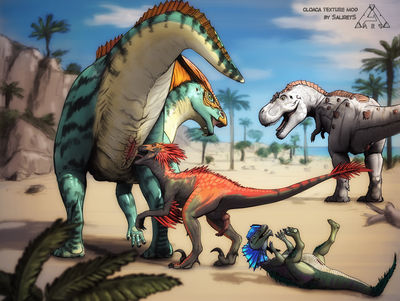 ARK Dinosaurs
art by salireths
Keywords: videogame;ark_survival_evolved;dinosaur;theropod;raptor;deinonychus;dilophosaurus;tyrannosaurus_rex;trex;hadrosaur;parasaurolophus;male;female;feral;M/F;penis;cloaca;oral;salireths