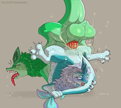 Pengu and Sisu
art by SavourySausages
Keywords: disney;raya_and_the_last_dragon;pengu;sisu;eastern_dragon;dragon;dragoness;male;female;feral;M/F;penis;missionary;vaginal_penetration;spooge;incest;SavourySausages