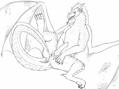 Sandwing Showing Off (Wings_of_Fire)
art by scaly-bastard
Keywords: wings_of_fire;sandwing;dragon;male;feral;solo;penis;scaly-bastard