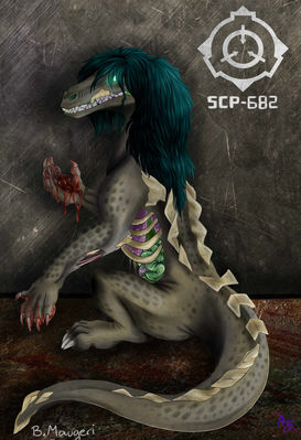 The Hard To Destroy Reptile
art by silverurufu
Keywords: scp_foundation;reptile;scp-682;anthro;solo;non-adult;silverurufu