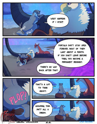 Sibling Showdown, page 22
art by sefeiren
Keywords: comic;dragon;dragoness;furry;badger;gryphon;thistle;kindle;male;female;feral;non-adult;frisky-ferals;sefeiren