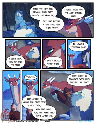 Sibling Showdown, page 30
art by sefeiren
Keywords: comic;dragon;gryphon;furry;badger;thistle;kindle;male;female;feral;M/F;romance;suggestive;frisky-ferals;sefeiren