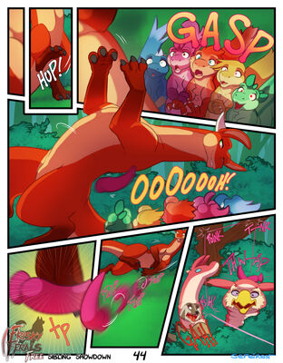 Sibling Showdown, page 44
art by sefeiren
Keywords: comic;dragon;gryphon;furry;badger;thistle;kindle;male;female;feral;M/F;humor;dildo;suggestive;frisky-ferals;sefeiren