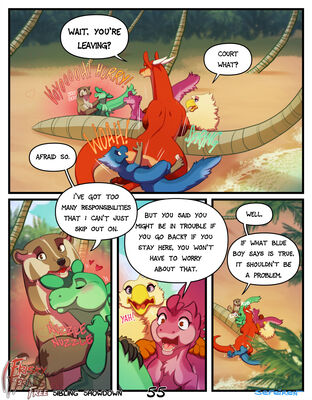 Sibling Showdown, page 55
art by sefeiren
Keywords: comic;dragon;gryphon;furry;badger;thistle;kindle;male;female;feral;M/F;M/M;from_behind;suggestive;frisky-ferals;sefeiren