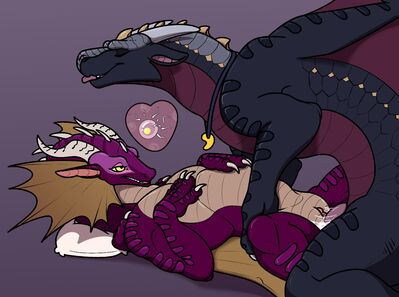 Breeding (Wings_of_Fire)
art by seferen
Keywords: wings_of_fire;rainwing;nightwing;hybrid;dragon;dragoness;male;female;feral;M/F;penis;missionary;vaginal_penetration;internal;spooge;seferen