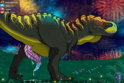 Tyrannosaur
art by sekiko_ryoko24
Keywords: dinosaur;theropod;tyrannosaurus_rex;trex;male;feral;solo;penis;spooge;sekiko_ryoko24