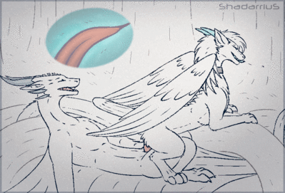 Kalmor and Korvyn.gif
art by shadarrius
Keywords: video;animated_gif;dragon;dragoness;male;female;feral;M/F;penis;reverse_cowgirl;vaginal_penetration;internal;shadarrius
