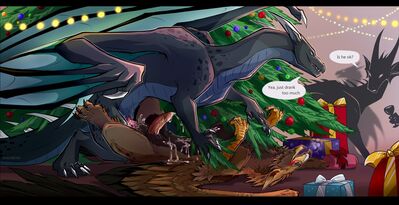 Under The Tree
art by shadreym
Keywords: dragon;gryphon;male;feral;M/M;penis;missionary;anal;holiday;ejaculation;spooge;shadreym