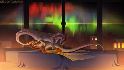 Blaze and Hivewing (Wings_of_Fire)
art by shido-tara
Keywords: wings_of_fire;sandwing;hivewing;princess_blaze;dragoness;female;feral;lesbian;69;oral;shido-tara
