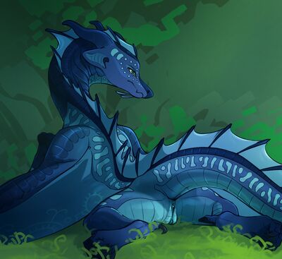 Tsunami Presenting (Wings_of_Fire)
art by shido-tara
Keywords: wings_of_fire;seawing;tsunami;dragoness;female;feral;solo;vagina;presenting;shido-tara