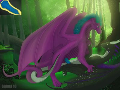 Mating in the Woods
art by shima_laqi
Keywords: dragon;dragoness;male;female;feral;M/F;penis;missionary;vaginal_penetration;internal;shima_laqi