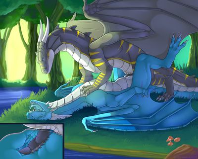 Glacius and Miriizah Mating
art by shinigamisquirrel
Keywords: dragon;dragoness;male;female;feral;M/F;penis;missionary;vaginal_penetration;internal;shinigamisquirrel