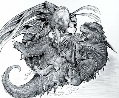 Godzilla and Mothra
art by shon2
Keywords: godzilla;gojira;insect;mothra;male;feral;M/M;penis;missionary;anal;creepy_gun