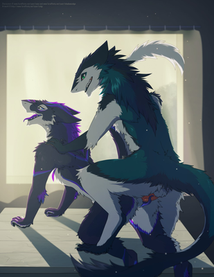 Love in the Light
art by sidgi
Keywords: furry;hybrid;sergal;male;female;anthro;M/F;penis;from_behind;vaginal_penetration;sidgi