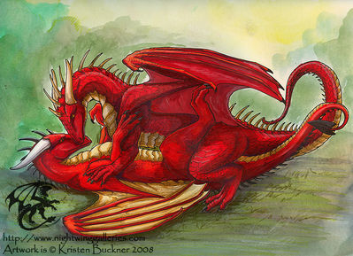 Nemmy and Ria
art by silvermoon
Keywords: dragon;dragoness;male;female;feral;M/F;missionary;silvermoon