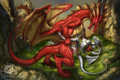 Dragon Love
art by sixthleafclover
Keywords: dragon;dragoness;male;female;feral;M/F;penis;missionary;vaginal_penetration;spooge;sixthleafclover