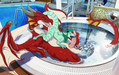 Wild and Wet
art by sixthleafclover
Keywords: dragon;dragoness;male;female;feral;M/F;penis;vagina;69;oral;spooge;blackbatwolf