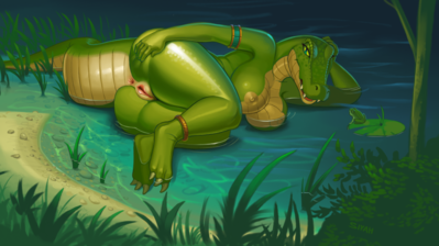 Gator Offering
art by siyah
Keywords: crocodilian;alligator;female;anthro;breasts;solo;vagina;siyah