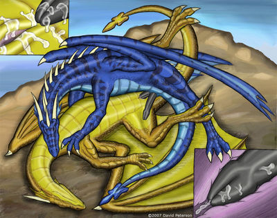 Dragons Mating
art by david_peterson
Keywords: dragon;dragoness;male;female;feral;M/F;penis;hemipenis;vagina;missionary;closeup;internal;spooge;david_peterson