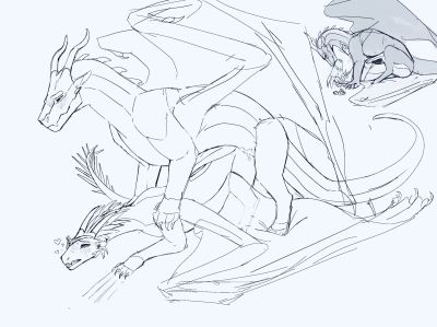 Crystal and Gharial (Wings_of_Fire)
art by skinkadoodle
Keywords: wings_of_fire;mudwing;icewing;dragon;dragoness;male;female;feral;M/F;penis;from_behind;missionary;suggestive;spooge;skinkadoodle