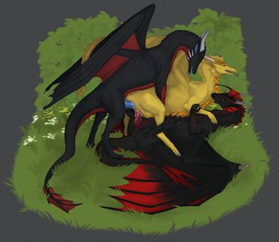 Adventures of a Golden Dragoness 2
art by skoren
Keywords: dragon;dragoness;male;female;feral;M/F;threeway;penis;from_behind;cowgirl;vaginal_penetration;double_penetration;anal;spooge;skoren
