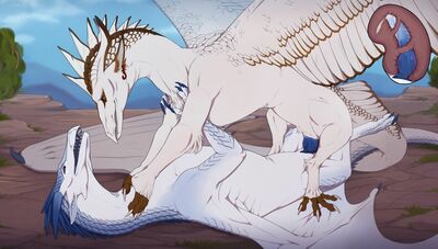 Riding an Icewing 2 (Wings_of_Fire)
art by skoren
Keywords: wings_of_fire;icewing;dragon;dragoness;male;female;feral;M/F;penis;cowgirl;vaginal_penetration;internal;ejaculation;spooge;skoren