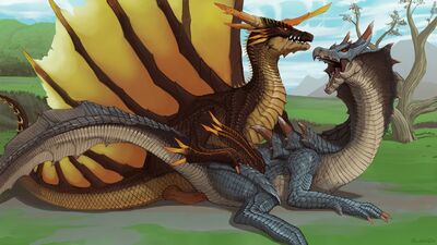 Agiacrus and Rukodiora
art by slash0x
Keywords: videogame;monster_hunter;agiacrus;rukodiora;dragon;dragoness;male;female;feral;M/F;penis;from_behind;vaginal_penetration;slash0x